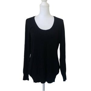 Burberry Black Scoopneck Long Sleeve Wool Pullover Sweater Small